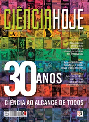 Tapa del número 294 de Ciência Hoje, de julio de 2012, celebratorio de los treinta años de la fundación de la revista.