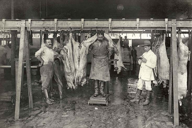 Mataderos de Liniers. Peso de porcinos, 1913. Colección HL Pezzimenti, CEITPA.