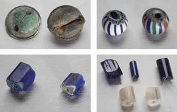Fragmentos de cerámica europea encontrados en el sitio. Análisis realizados en la Universidad de Barcelona permitieron determinar que proceden de Sevilla
