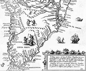 A lo largo del siglo XVI los restos del fuerte Sancti Spiritus constituyeron un punto de referencia para los navegantes europeos que remontaban el río Paraná. Su ubicación se continuó señalando en la cartografía aun después de desaparecido, como se advierte en este mapa publicado por Ulrico Schmidel en 1567.