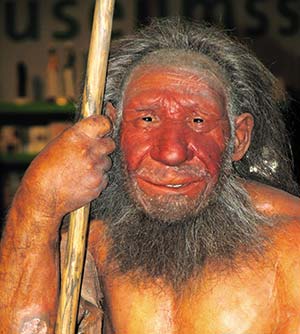 Interpretación de la apariencia de un adulto neandertal exhibida en el museo dedicado a la especie en Mettmann, Alemania. Stefanie Krull, Wikimedia Commons.